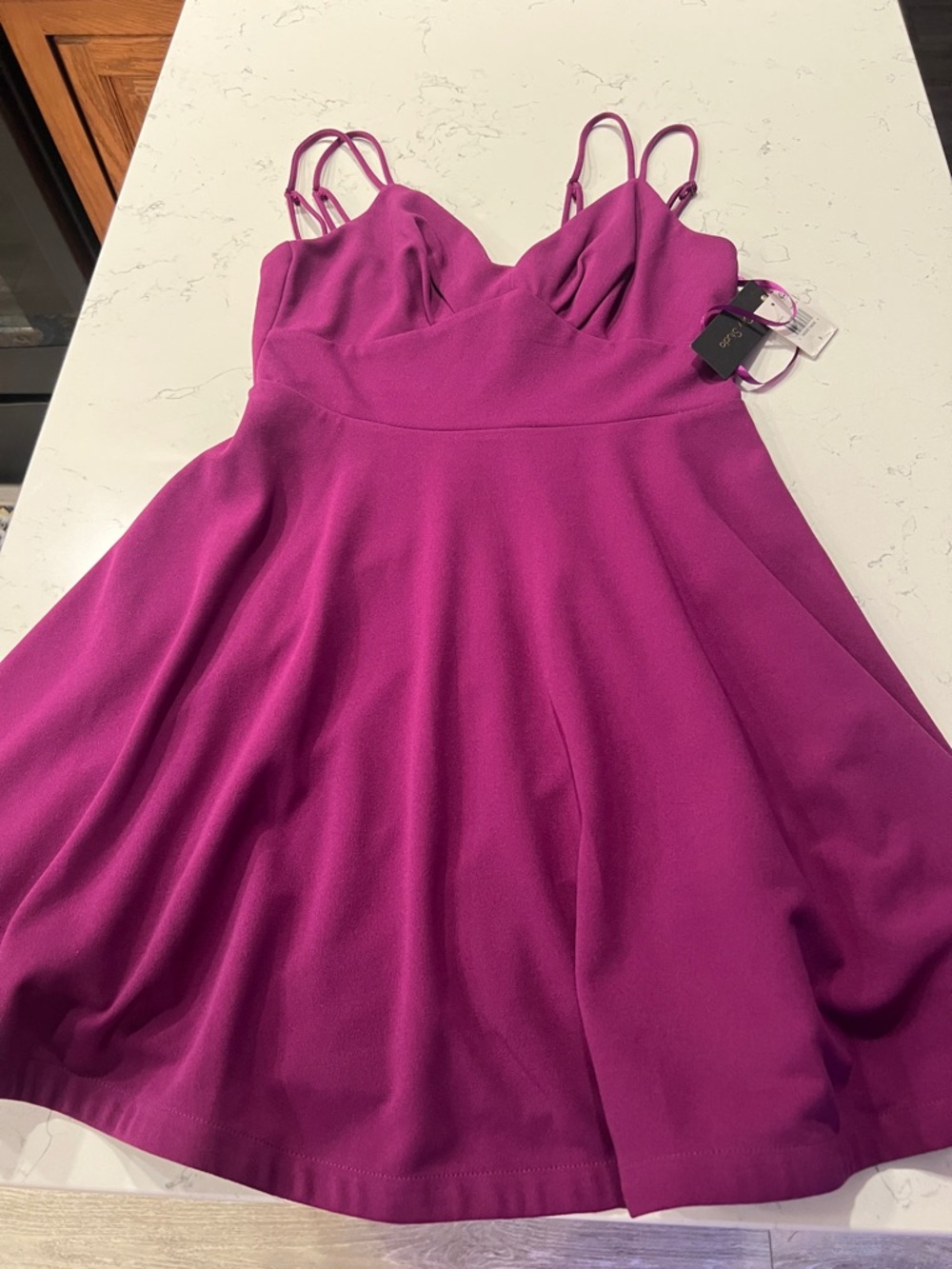 Macy's Fuchsia Double-Strap Fit & Flare Dress